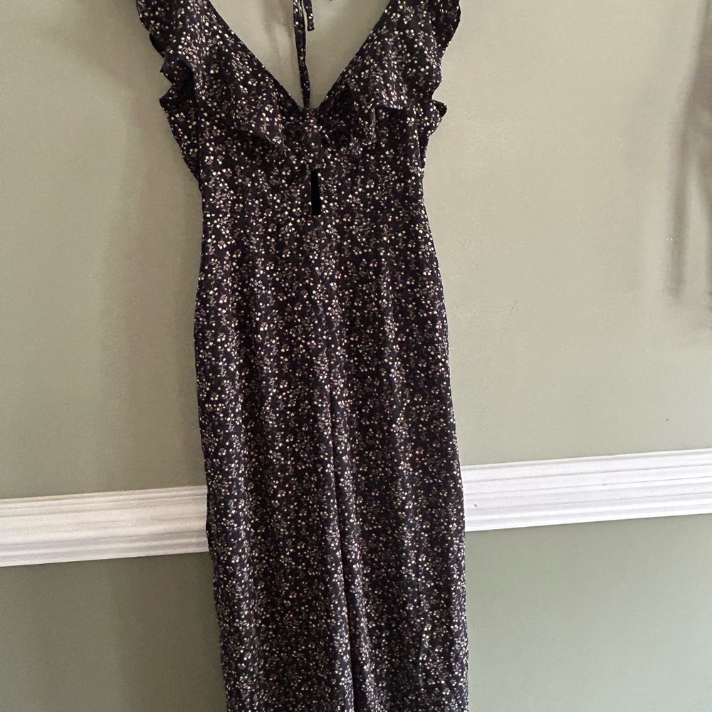 Lulu's Black Floral Jumpsuit